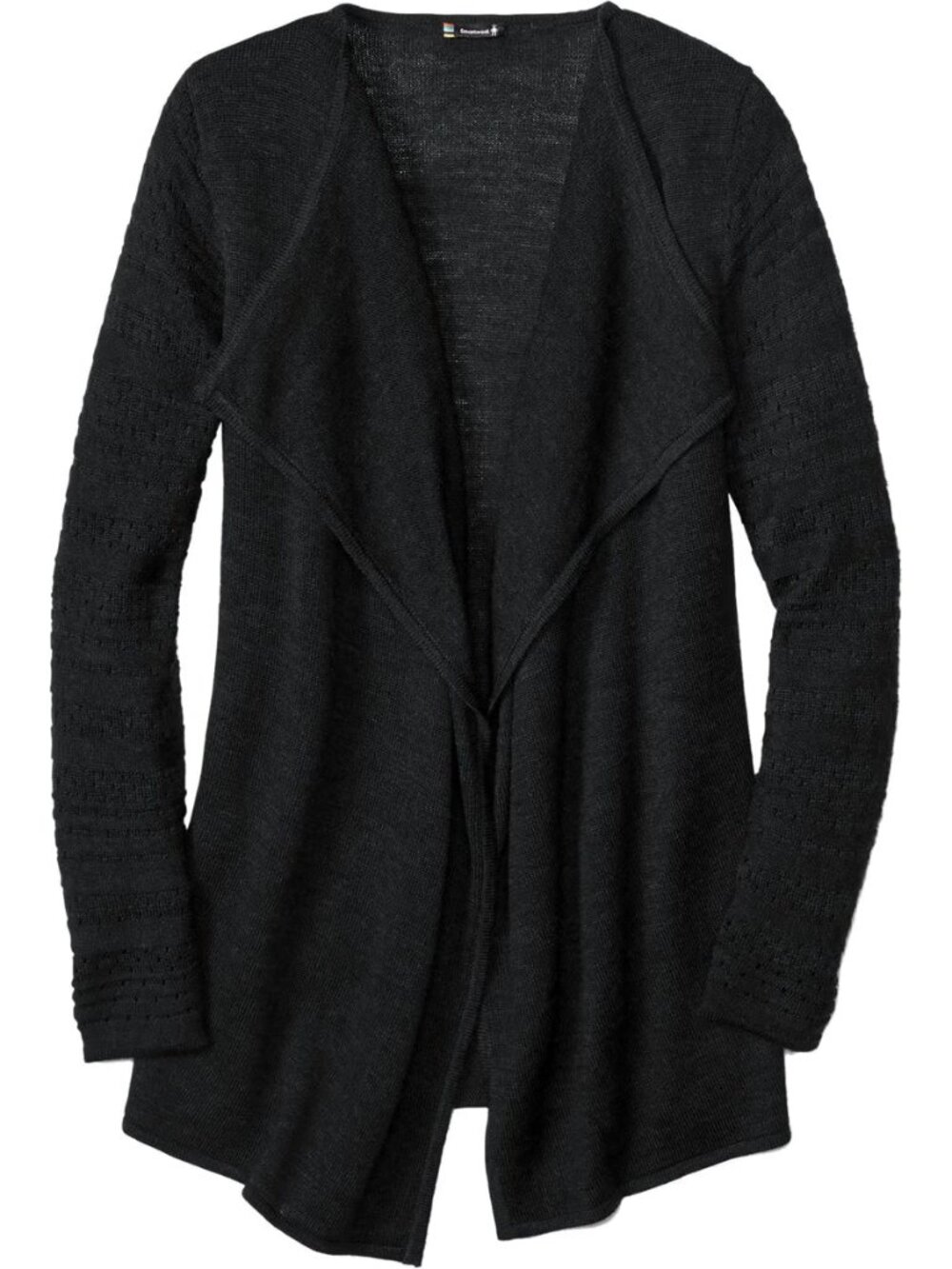 SMARTWOOL Palisade Trail Open Front Cardigan Womens Small Gray Merino Wool